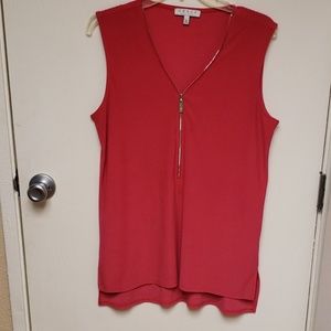 Hot pink sleeveless poly spandex top